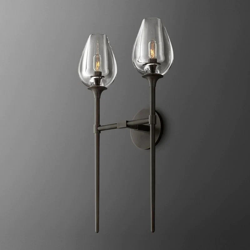 Crystal Tulip Double Wall Sconce