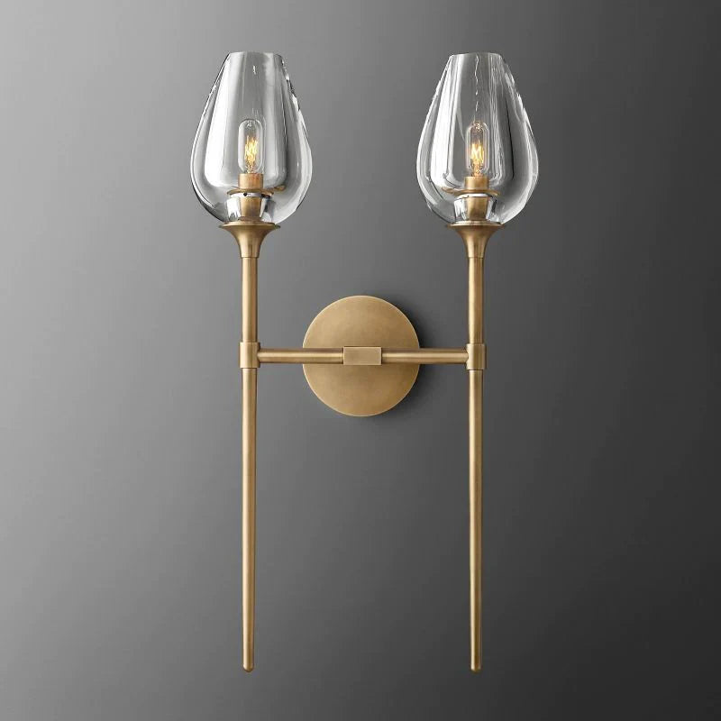 Crystal Tulip Double Wall Sconce