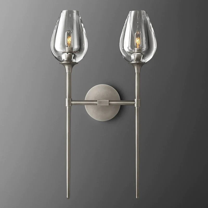 Crystal Tulip Double Wall Sconce