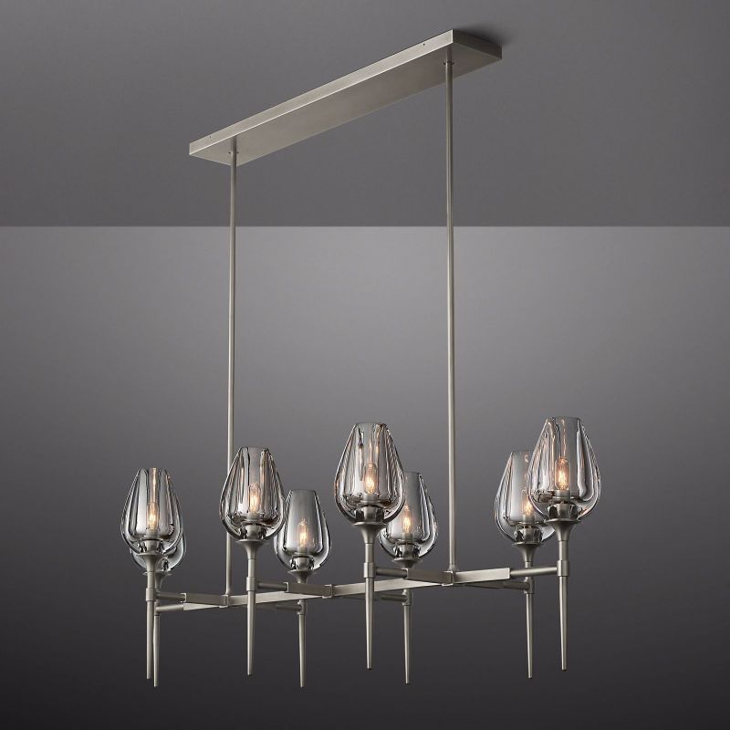 Crystal Tulip Linear Chandelier 52''