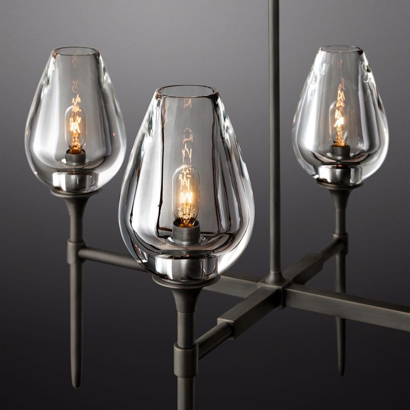 Crystal Tulip Linear Chandelier 65''