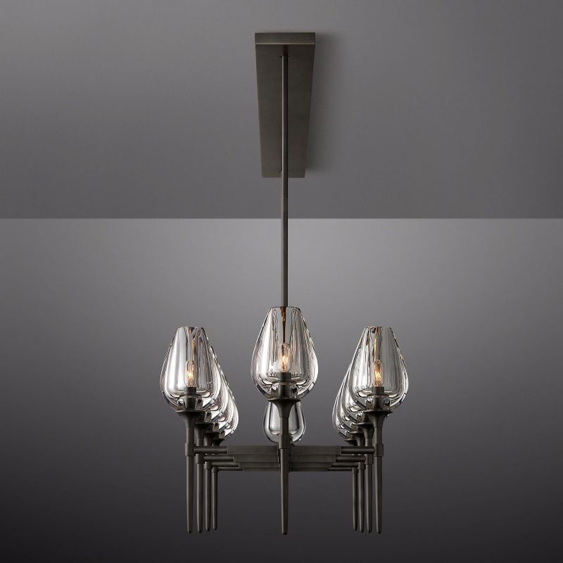 Crystal Tulip Linear Chandelier 65''