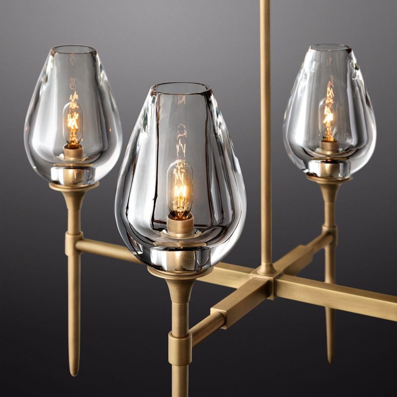 Crystal Tulip Linear Chandelier 65''