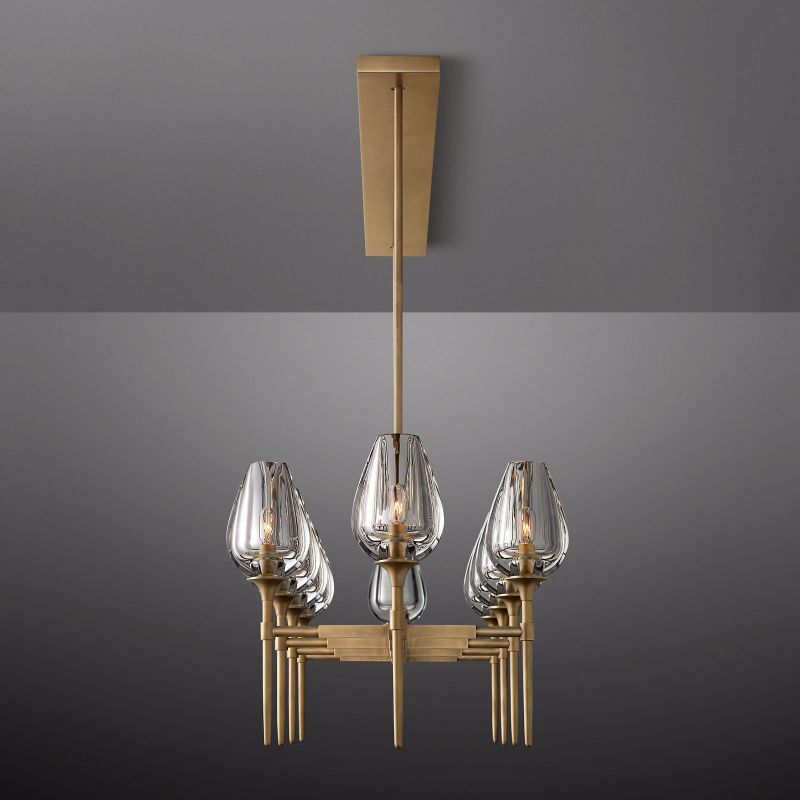 Crystal Tulip Linear Chandelier 65''