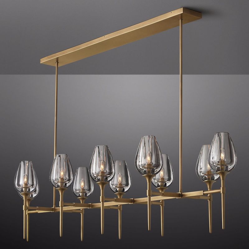 Crystal Tulip Linear Chandelier 65''