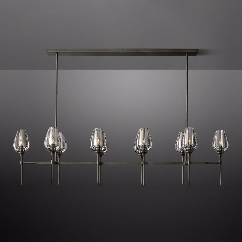 Crystal Tulip Linear Chandelier 65''