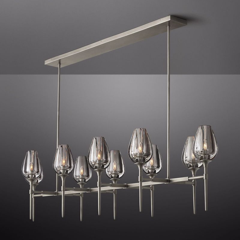 Crystal Tulip Linear Chandelier 65''