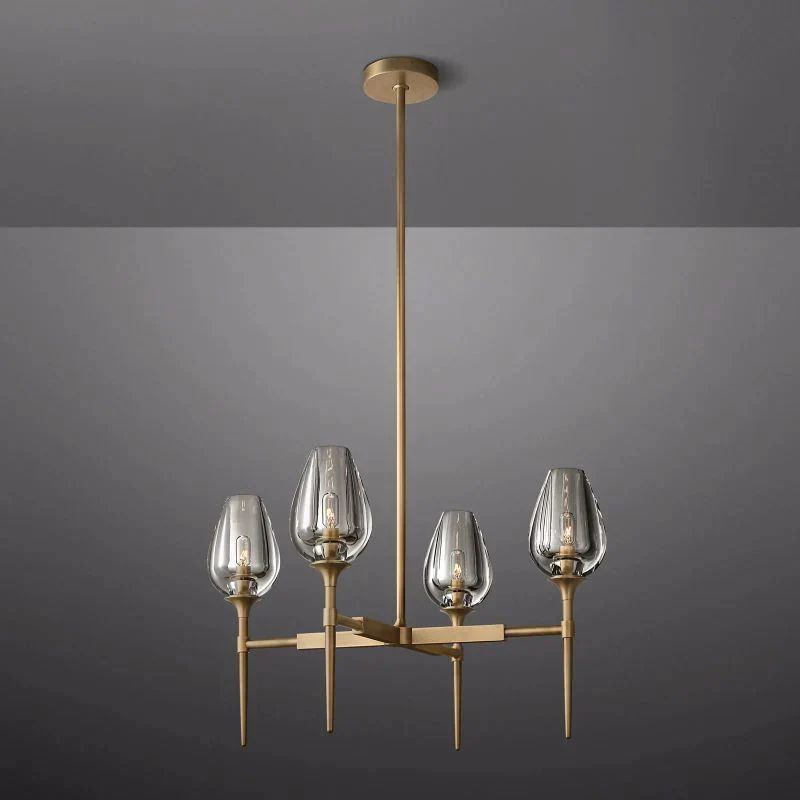 Crystal Tulip Round Chandelier 27”
