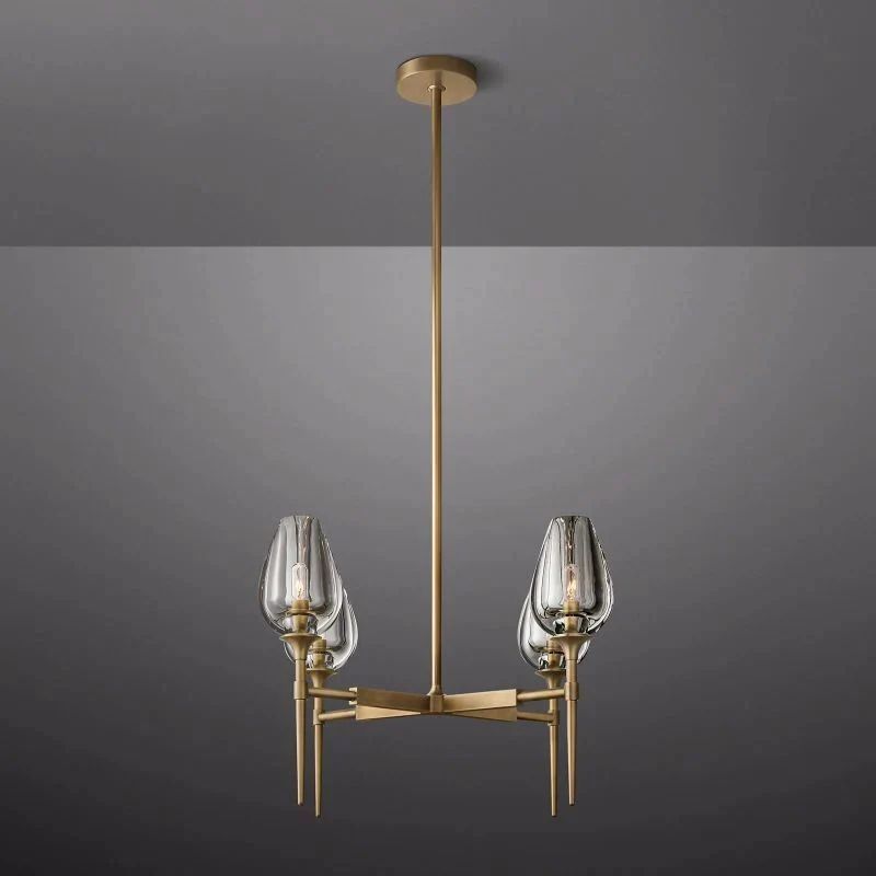 Crystal Tulip Round Chandelier 27”