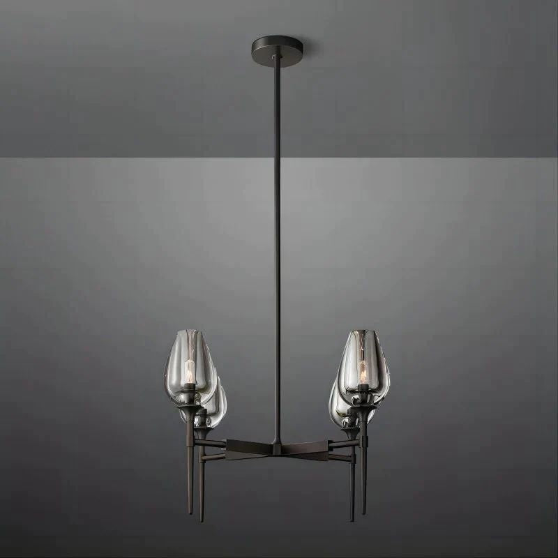 Crystal Tulip Round Chandelier 27”