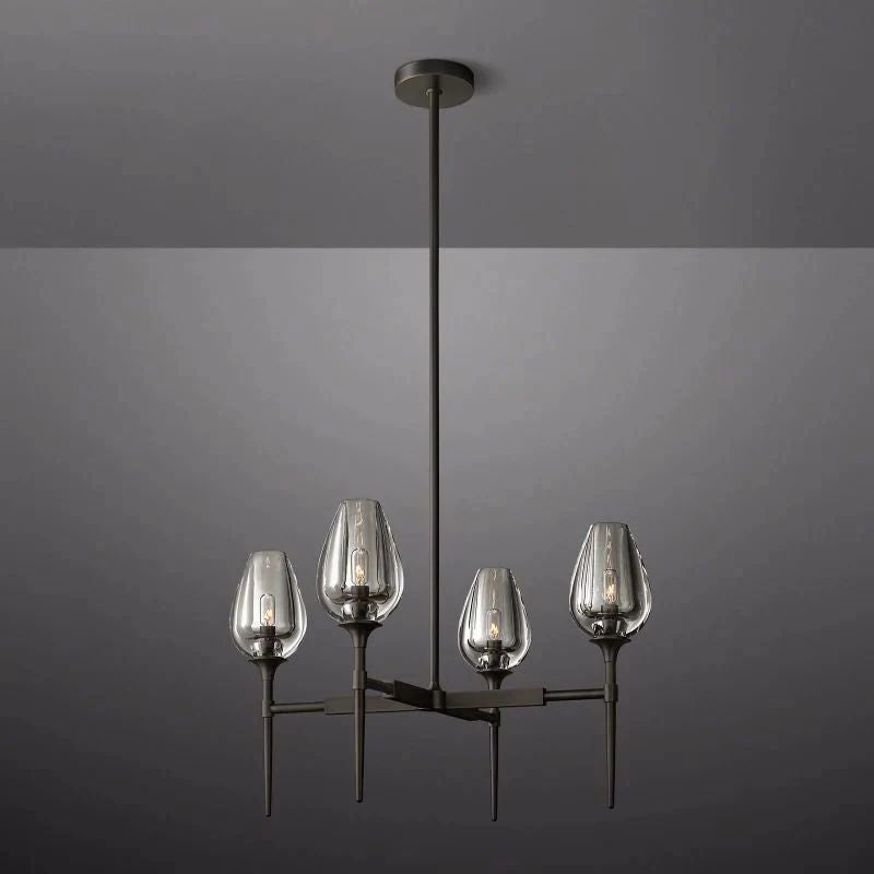 Crystal Tulip Round Chandelier 27”