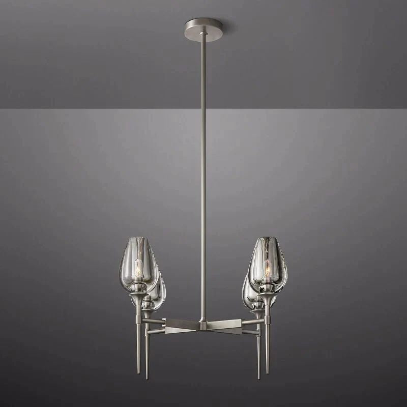 Crystal Tulip Round Chandelier 27”