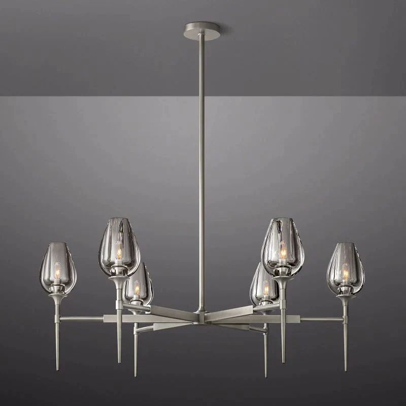 Crystal Tulip Round Chandelier 42”