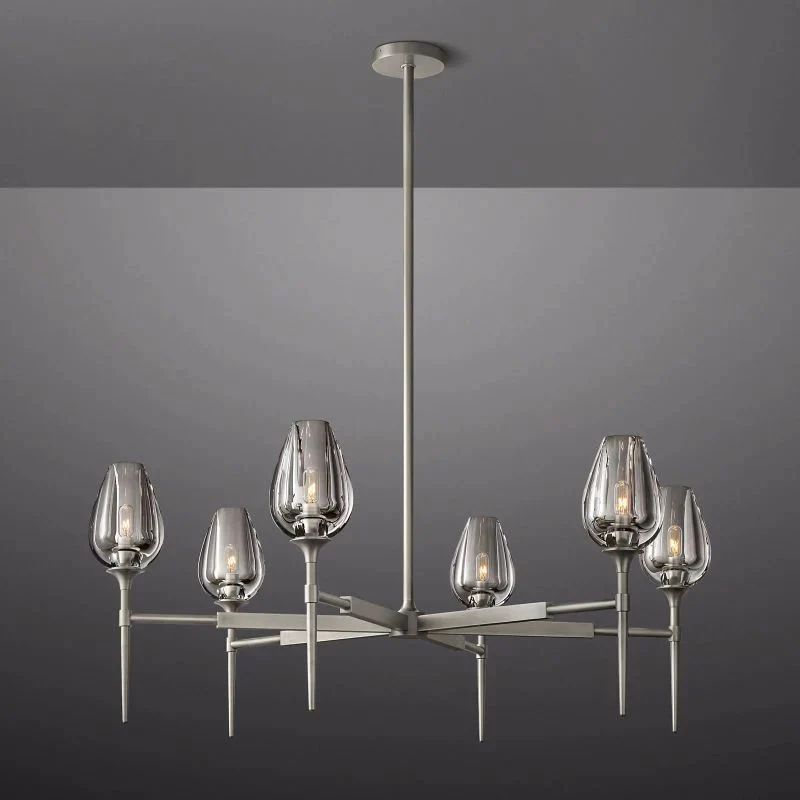 Crystal Tulip Round Chandelier 42”