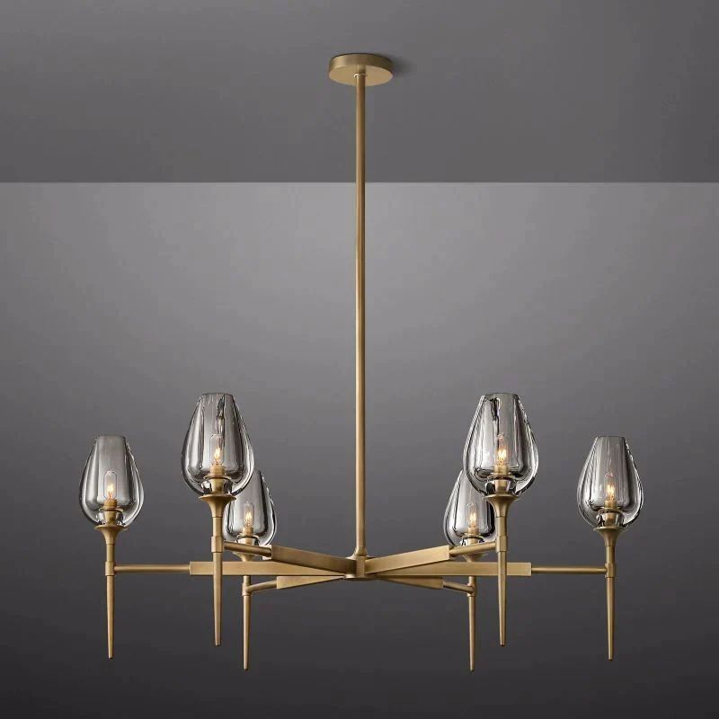 Crystal Tulip Round Chandelier 42”