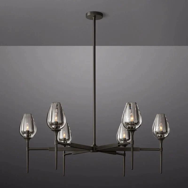 Crystal Tulip Round Chandelier 42”