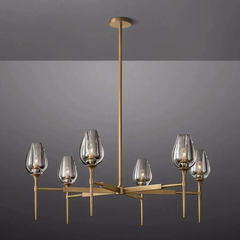 Crystal Tulip Round Chandelier 42”