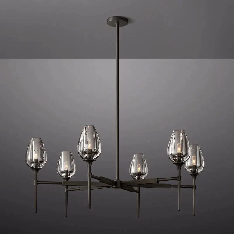 Crystal Tulip Round Chandelier 42”