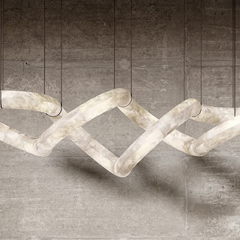 Designer Symmetrical Alabaster Pendant Chandelier - product detail 5