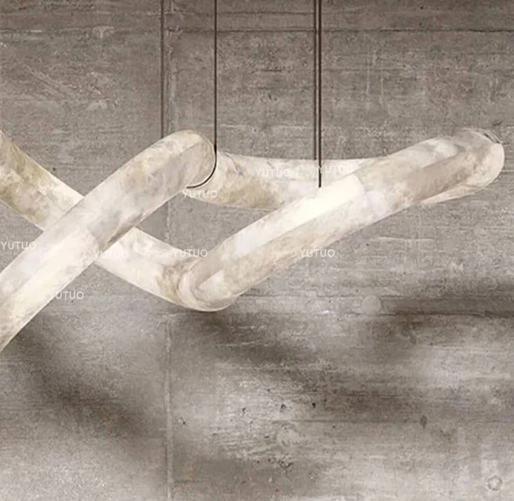 Designer Symmetrical Alabaster Pendant Chandelier - product detail 6