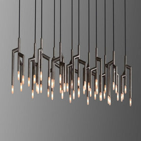 Modern Linear Pendant Light with Brass and Glass - LuminexHome