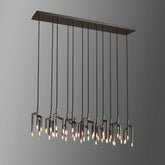 Modern Linear Pendant Light with Brass and Glass - LuminexHome