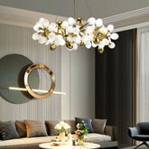 Gold Circular Grape Chandelier for Dining and Living Room - LuminexHome