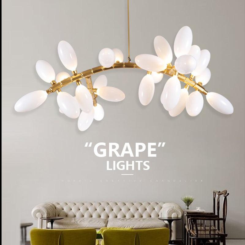 Gold Linear Grape Pendant Light 57'' for Dining and Living Room - LuminexHome