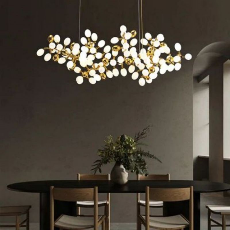 Modern Gold Grape Linear Pendant Light for Dining Room - LuminexHome