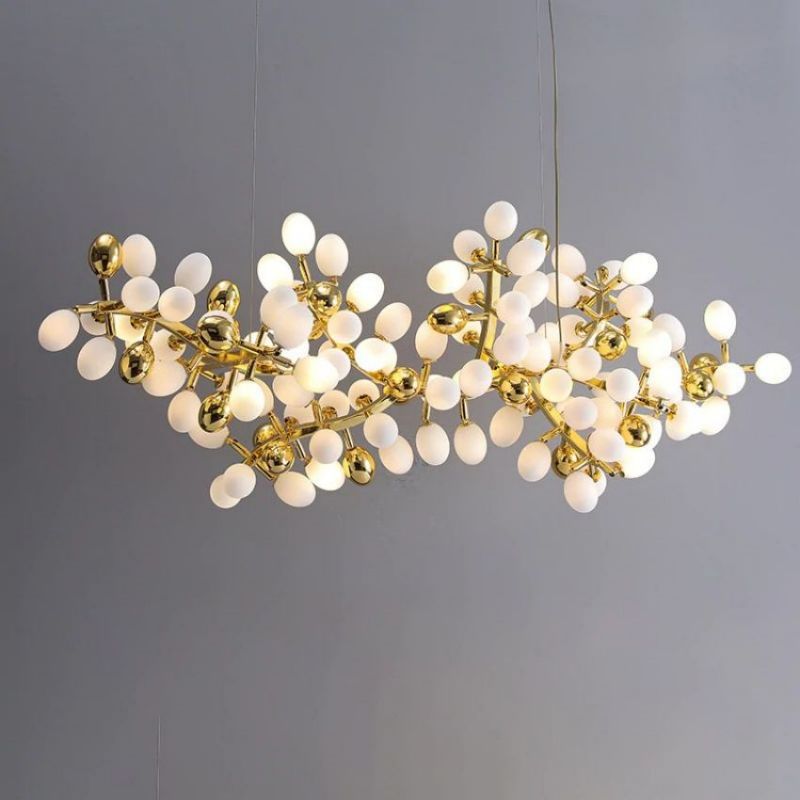 Modern Gold Grape Linear Pendant Light for Dining Room - LuminexHome