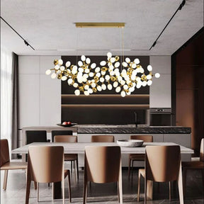 Modern Gold Grape Linear Pendant Light for Dining Room - LuminexHome