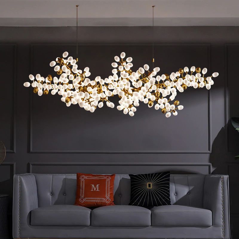 Gold Horizontal Grape Chandelier for Dining Room - LuminexHome