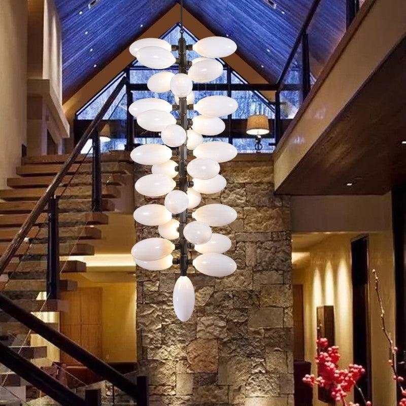 Modern Vertical Long Grape Pendant for Foyer and Staircase - LuminexHome