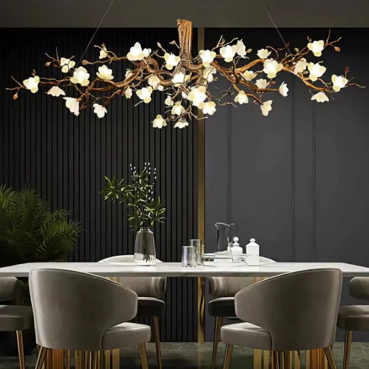 Flower Bloom Branch Ceramic Chandelier