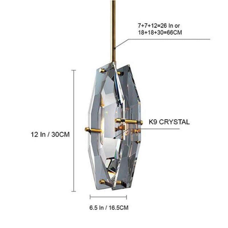 Frink Modern Faceted Smoke Crystal Pendant Light - product detail 7