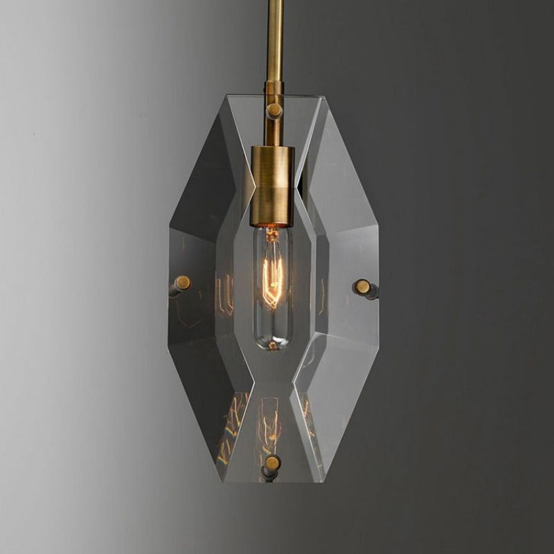 Frink Modern Faceted Smoke Crystal Pendant Light - product detail 4