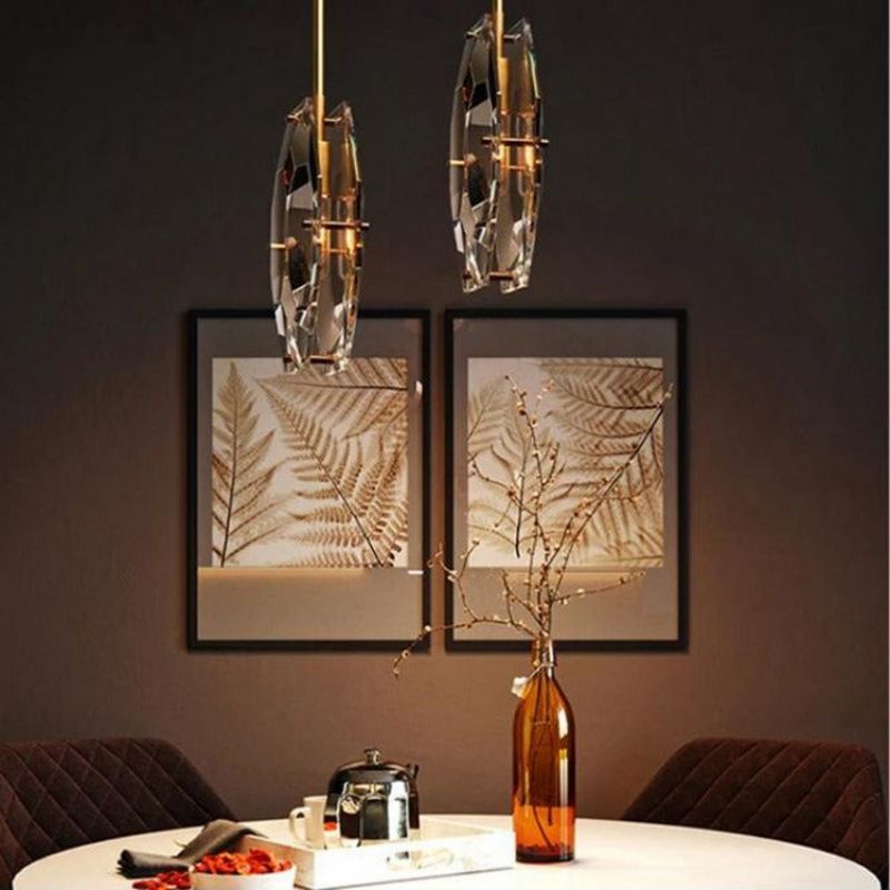 Frink Modern Faceted Smoke Crystal Pendant Light - product detail 2
