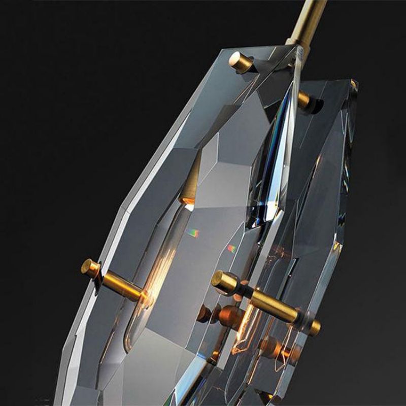 Frink Modern Faceted Smoke Crystal Pendant Light - product detail 5