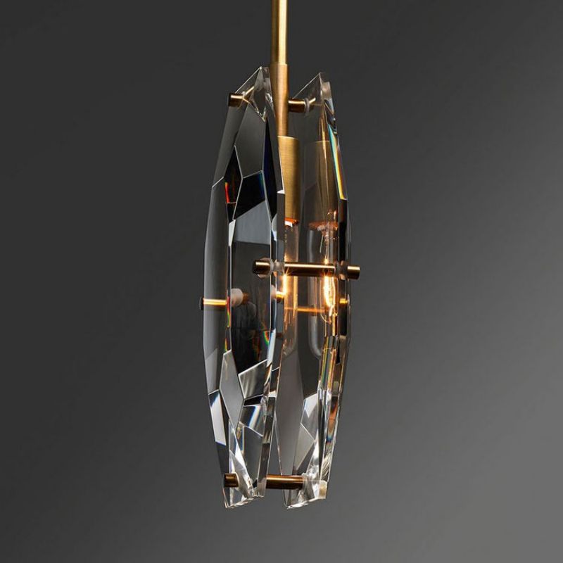 Frink Modern Faceted Smoke Crystal Pendant Light - product detail 3