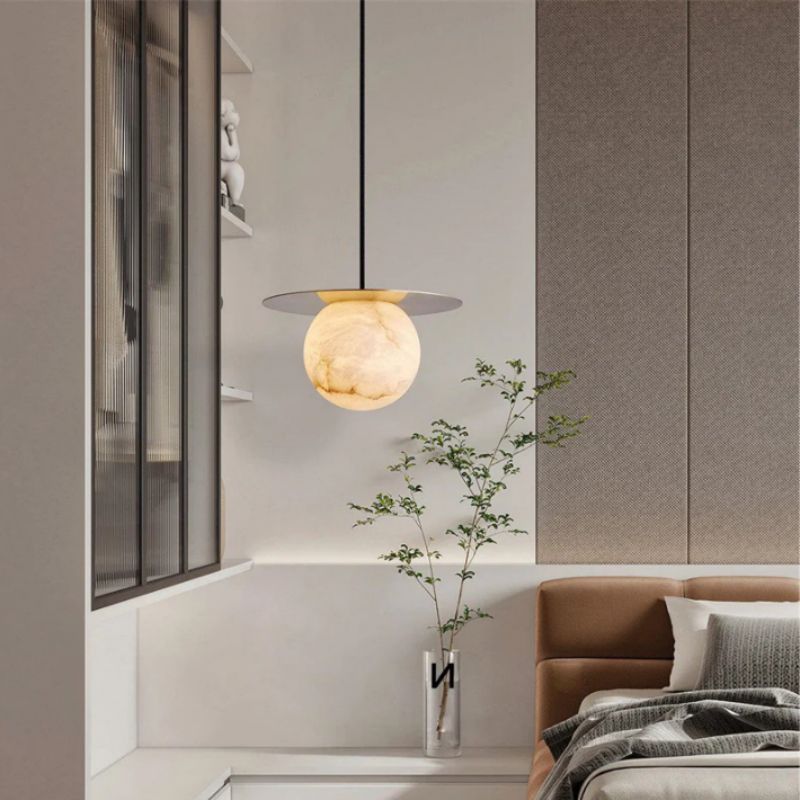 Garfield Spanish Alabaster Bedside Pendant - product detail 5