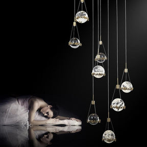 Crystal Ball Pendant Light for Staircase and Foyer - LuminexHome