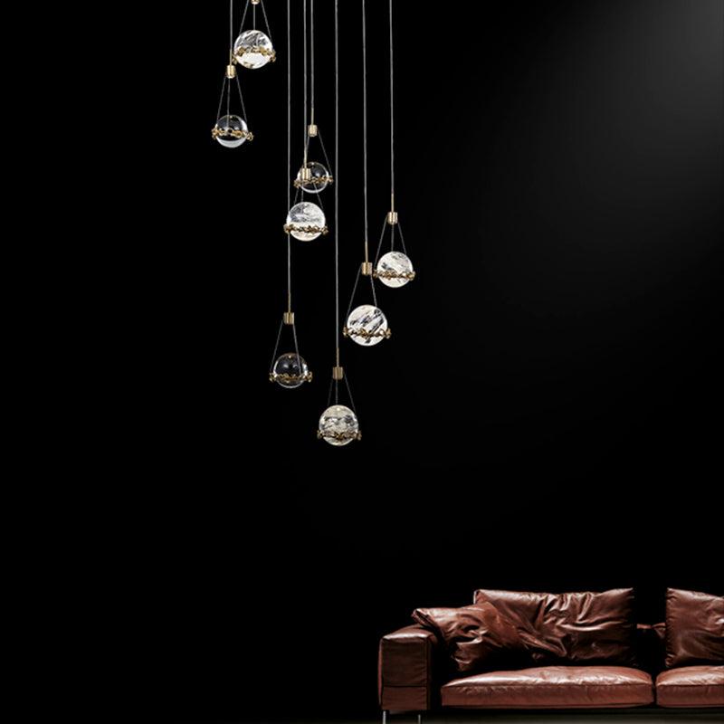 Crystal Ball Pendant Light for Staircase and Foyer - LuminexHome