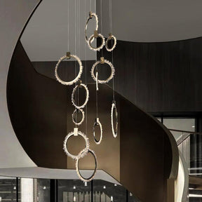 Champagne Gold Crystal Staircase Pendant - LuminexHome