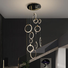 Champagne Gold Crystal Staircase Pendant - LuminexHome