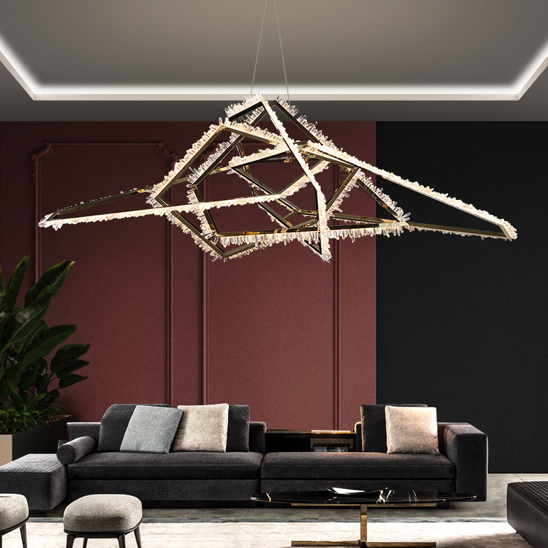 Gina Irregular Modern Living Room Rock Crystal Chandelier - product detail 7