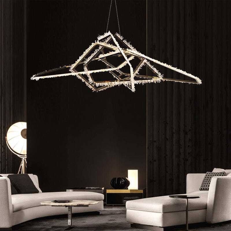 Gina Irregular Modern Living Room Rock Crystal Chandelier - product detail 3