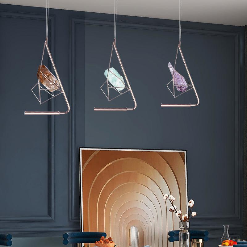 Gina Modern Rock Crystal Island Pendant, Bar Pendant - product detail 2