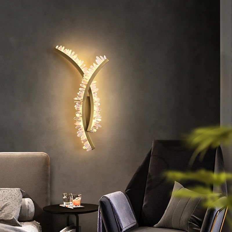 Gina Rock Crystal Bracket Wall Sconce（Silver Finish） - product detail 7