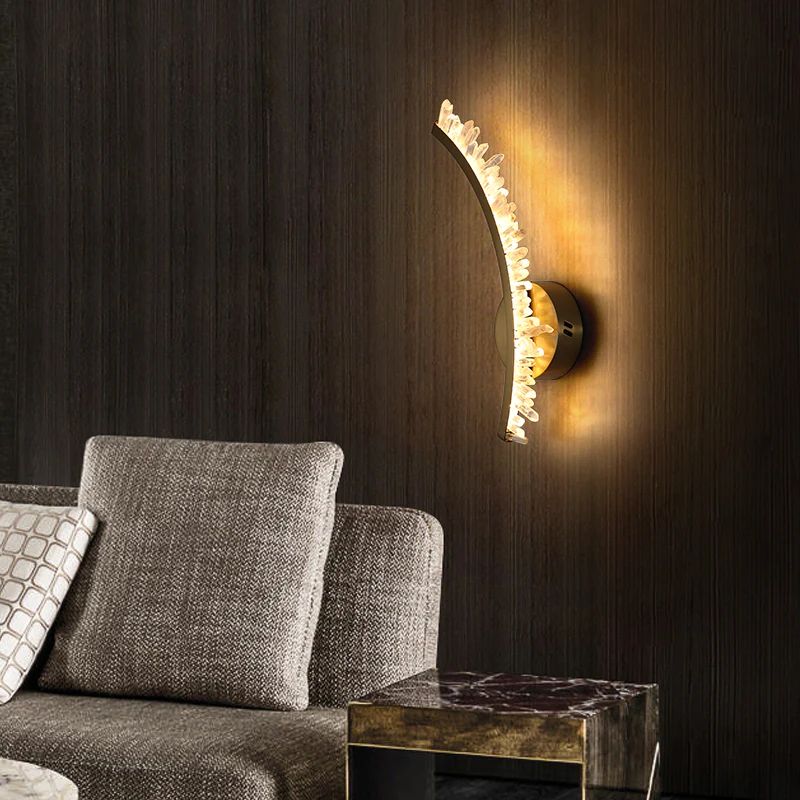 Gina Rock Crystal Bracket Wall Sconce（Silver Finish） - product detail 3
