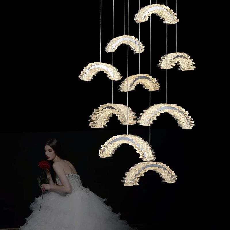 Gina Rock Crystal Crescent Chandelier - product detail 2